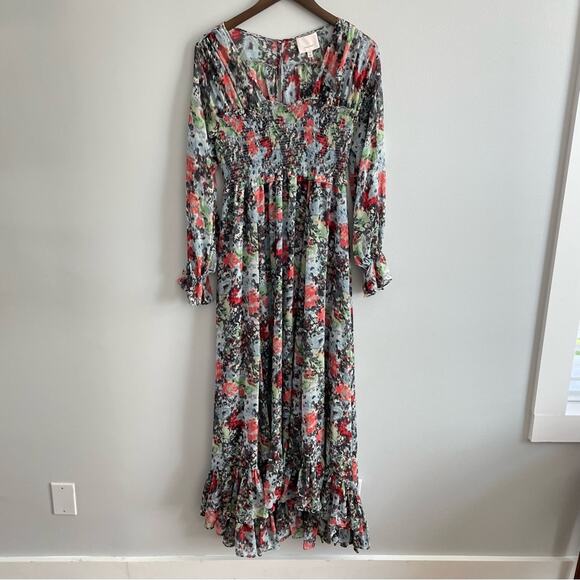 Cinq à Sept 5a7 Womens Leigh Dress Floral Smocked Maxi Length Prairie Nordstrom - Picture 10 of 14